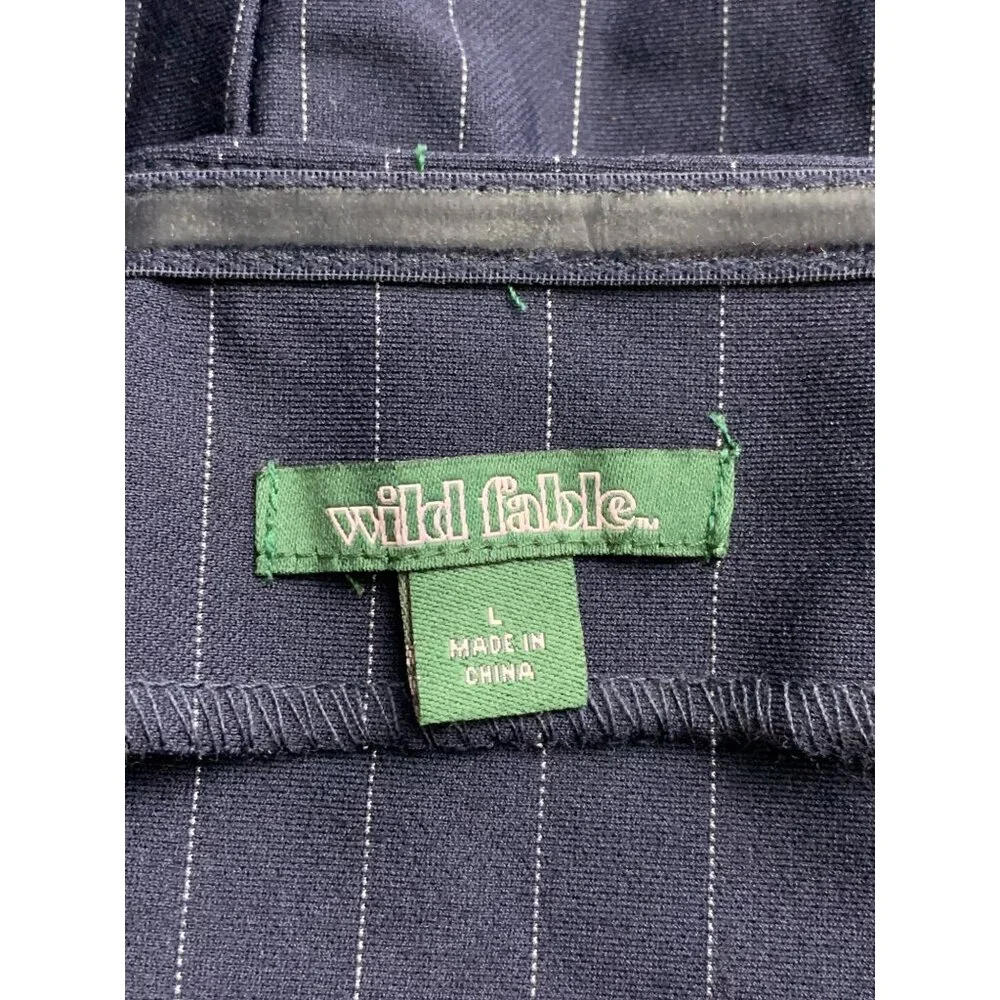 Wild Fable Junior Teens Navy Blue Strapless Pinstripe Dress Size Large - Picture 8 of 10